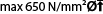 Тел макÑ. 650 N/mm² ÐакÑ.диамеÑÑÑ (mm)