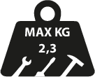 Maximální hmotnost každého nástroje definovaného Unior jako bezpečného nástroje pro práci ve výškách připevněných k pracovnímu pásu činí 2,3 kg.