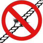 Připevňovací lana by se neměla zkracovat, přepracovávat atd. Pokud je lano poškozeno nebo zničeno, nepoužívejte nářadí.