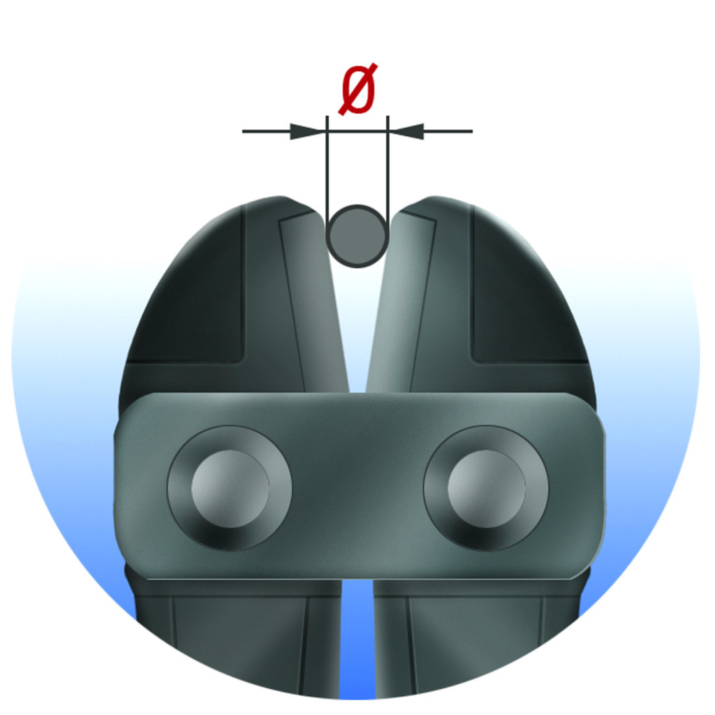 Bolt cutters with interchangeable triangular cutting edges