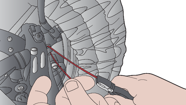 Use the safety wire twisting pliers to grip the two wires at an appropriate distance from the fastener. The length of wires between the pliers and the fastener will be twisted in the following step.