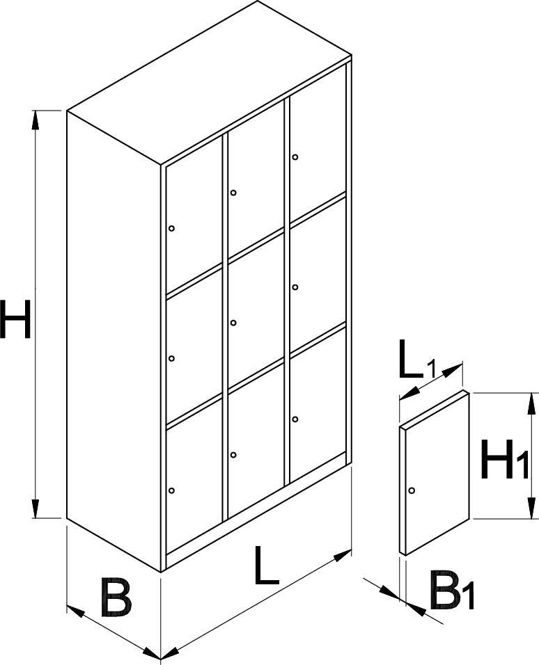 Wardrobe cabinet, 9 compartments