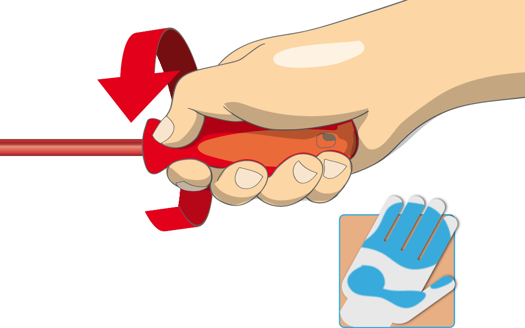 Ergonomic handle design = protecting your hand
